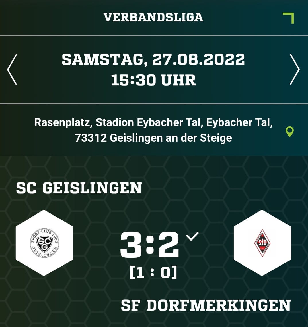 3:2 Niederlage beim SC Geislingen