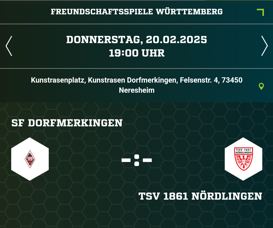Testspiel am Donnerstag, 20.02.25
